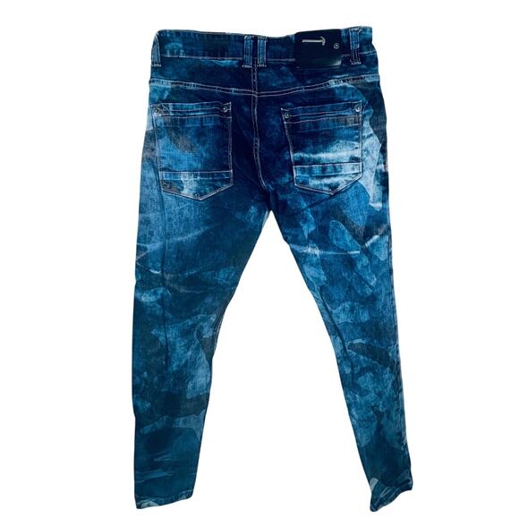 Copper Rivet Navy Camo Skinny Jeans Mens 30 x 30 Street Wear - Picture 2 of 5